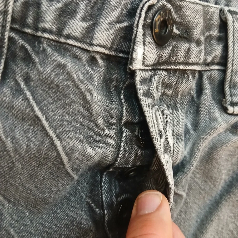 PRPS Demon Jeans Mens 30x29 Gray Distressed Straight Leg Button Fly Denim‎